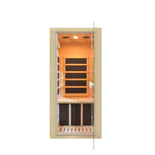 Far Infrared Home Sauna Mini Indoor Dry Personal Sauna Room,Hemlock Wood Sauna,with 1200W 5 Heating Panels, Heating Machine Equipment for Home Workout Yoga,Choice for Family( 27.16x32.28x59 Inch)