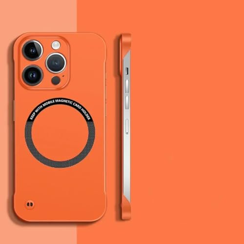 Coque rigide iPhone XR orange protection minimaliste et magnétique