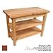 John Boos & Co. C6024C-2D-S-CR 60" Cherry Stain Classic Country Table w/ Drawer, Shelf & Casters