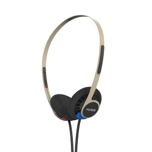 Koss KPH40 Utility On-Ear Headphones, Detachable Interchangeable Cord System, Ultra Lightweight Design (Rhythm Beige)