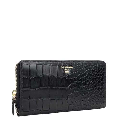 Image of Da Milano Premium Leather Wallet for Women | Multi Compartment Travel Wallet - Black (10034OL)