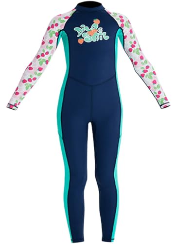 Image of Youth Girls Boys One Piece Water Sports Sun Protection Rash Guard UPF 50+ Long Sleeves Full Suit Swimsuit Wetsuit