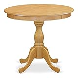 East West Furniture Modern Dining AMT TP Dinning Room Table Round Tabletop and 36 x 29.5-Oak Finish