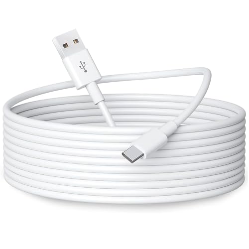 OXZEEWEE 5 m langes USB-C-Stromverl&auml;ngerungskabel f&uuml;r Sicherheitskameras oder Ger&auml;te zu Hause, langlebiges Lade- und Datensynchronisierungskabel von USB A auf TYP C, wei&szlig;