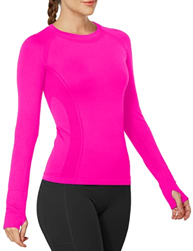 Image of MathCat Workout Shirts for Women Long Sleeve, Workout Tops for Women, Quick Dry Gym Athletic Tops,Seamless Yoga Shirts XS-XL