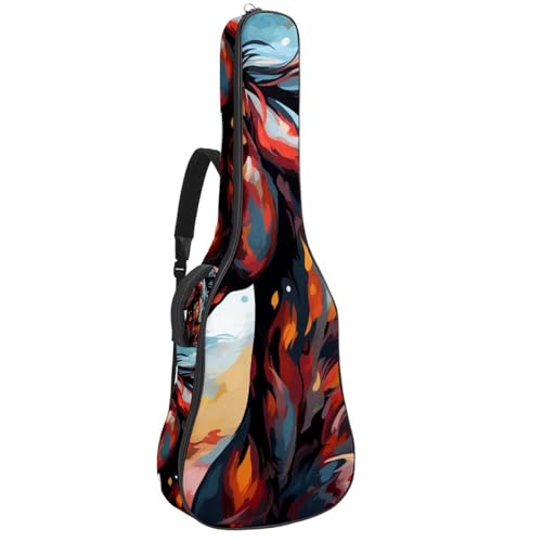 Sac pour guitare acoustique 40-42 pouces avec imprimé cheval et rangement