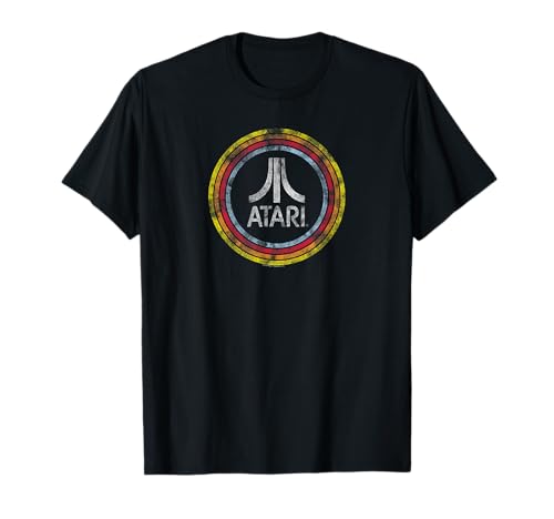 Atari Vintage Distressed Circle Fuji Logo Video Game T-Shirt
