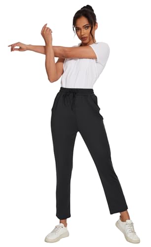 BATHRINS Women's Lightweight 7/8 Casual Pants 4-Way Stretch Ankle Sweatpants with Deep Pockets for Workout 5