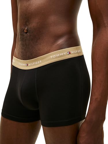 Tommy Hilfiger Herren 3er Pack Boxershorts Trunks aus Baumwolle mit Stretch, Schwarz (Blk/Citrnela/Woodridge), L 3