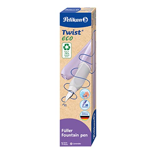 Pelikan Twist Eco Lavander Stilografica, Pennino M, Cartuccia Blu