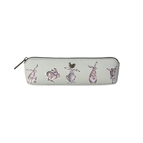 Wrendale Designs - 'Hare-Brained' Brush Bag/Pencil Case, Grey, Small Brush Bag Pencil Case