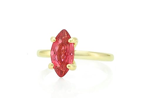 Bague Tourmaline Rose Vermeil Massif Or et Sertissage Vintage d'Exception