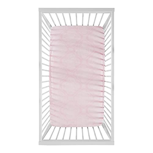 Levtex Baby - Willow Crib Fitted Sheet - Fits Standard Crib and Toddler Mattress - Medallion Pattern - Pink and White - Nursery Accessories - 100% Cotton image 5