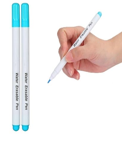 Image of Divyanshi Water Erasable Marker Pen | Ideal for Sewing, Boutique, Quilting, Alteration, Tailoring and Fashion Designing | Writing Marking on Fabric, Cloth and ETC - Pack Of 2 Pcs