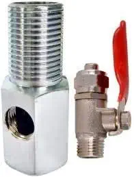 pawanware Water RO Pipe Inlet Valve and SS Coupling RO Main LINE Input Steel Inlet Valve Connector RO Water Filter Purifier 3/8 Size - 1 Set