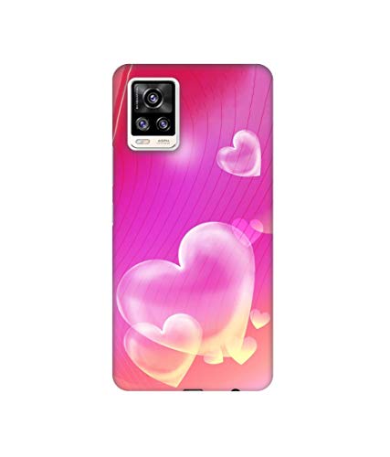 Image of Solimo Designer Heart Abstract 3D Printed Hard Back Case Backcase for Mobile Cover for Vivo V20, Multicolor