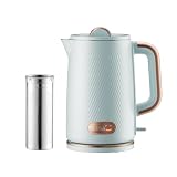 OLEGA Electric Kettle: 1200W Fast Boil Tea Kettles with Tea Infuser 1.5L