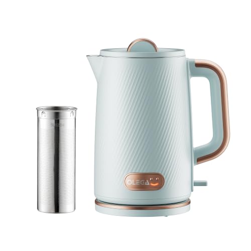OLEGA Electric Kettle: 1200W Fast Boil Tea Kettles with Tea Infuser 1.5L