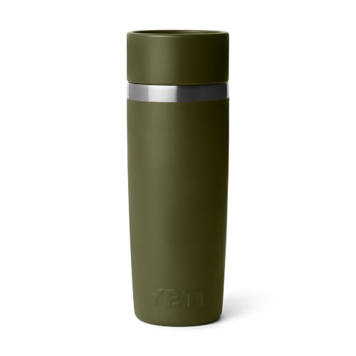 Image of YETI Rambler 16 oz Travel Bottle, Stainless Steel, Vacuum Insulated with Leakproof Commuter Cap, Olive /King Crab Orange
