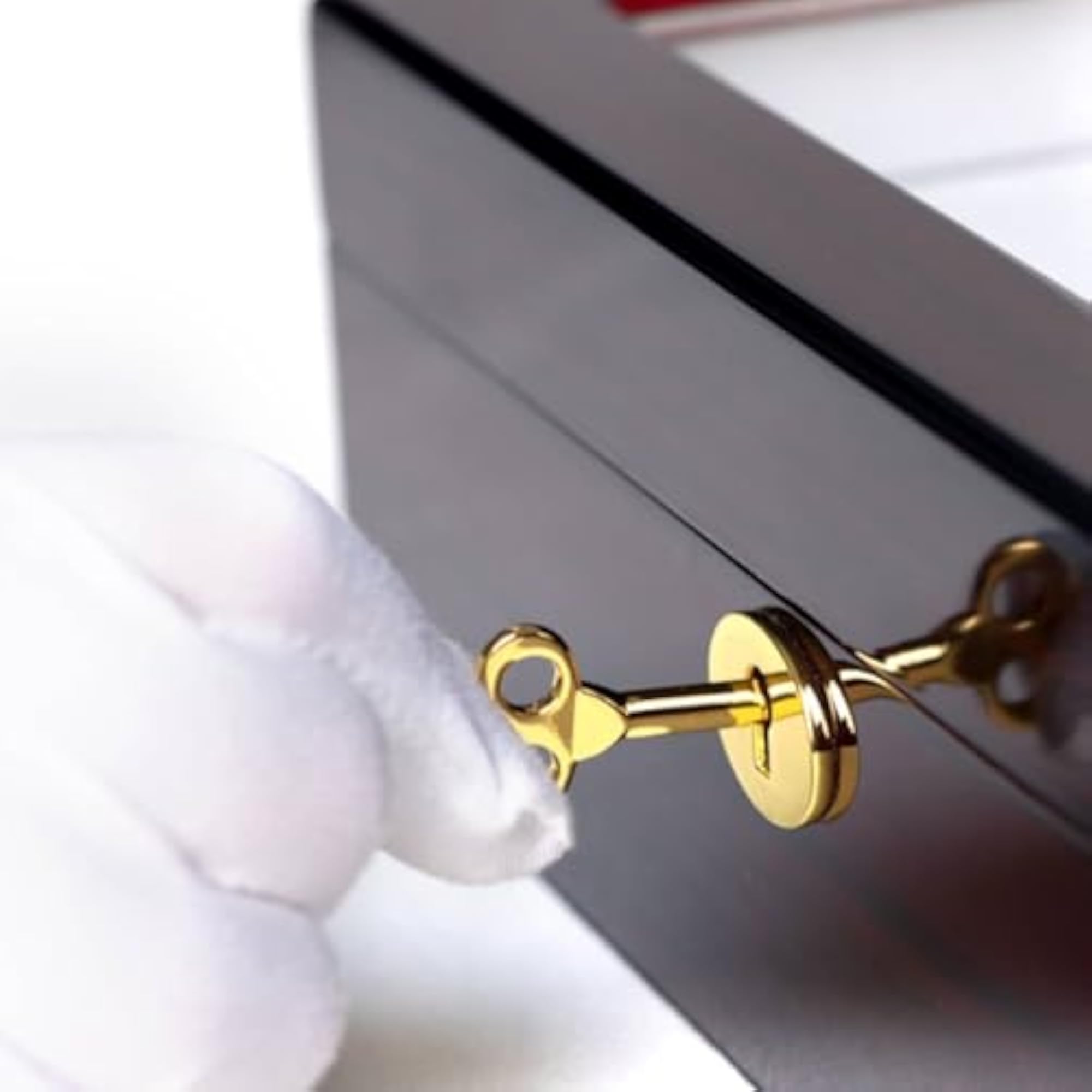 Lacquered Glass-Top Wooden Watch Box