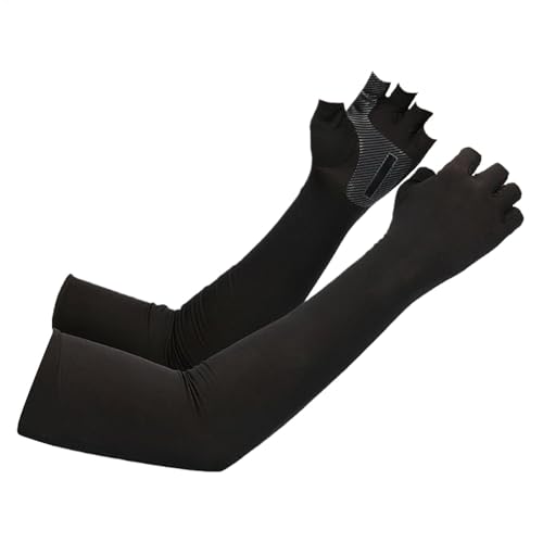 Tyinerc Sportliche Armwärmer Schwarz Fingerlos