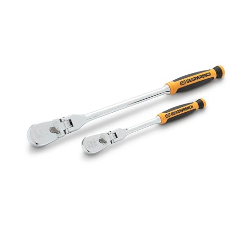 Image of GEARWRENCH 2 Piece 1 /4inch and 3 /8inch Drive 120XP Flex Head Teardrop Ratchet Set, Dual Material - 81204P