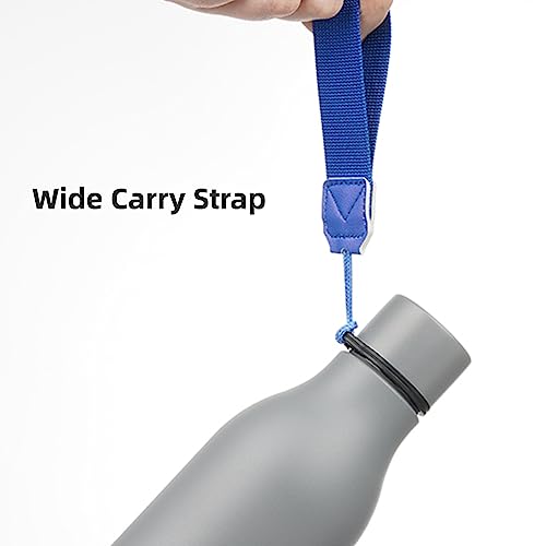 Image of Konokyo Insulated Water Bottle with Strap,18 oz Double Wall Stainless Steel Vacuum Bottles Metal Water Flask,Gray
