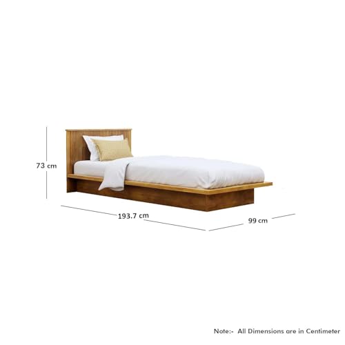 Image of Bniture Modern Low Height Single Size Bed Without Storage | Engineered Wood Platform Bed Designer Headboard | Bed King Size Wooden Cot Double Bed for Bedroom 3 Year Warranty (Giant Wood)