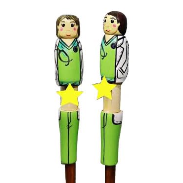 Coxolx 2Pc Funny Nurse/Doctor Pen Gift, Personalized Funny Ballpoint Pen with a Surprise, Prank Pen, Funny Wood Pen, Novelty Pens Office Supplies Funny Gift for Nurse Doctor Christmas Birthday