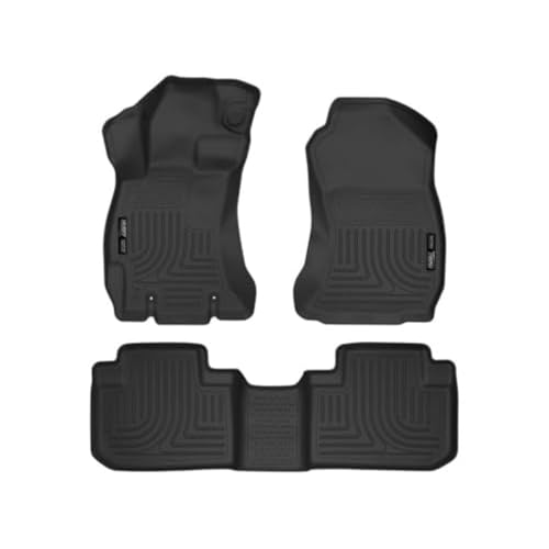 Husky Liners Weatherbeater Floor Mats | Fits 2014-2018 Subaru Forester | Front & 2nd Row, 3-pc Black - 99881