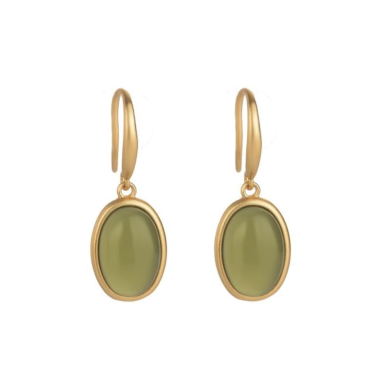 Boucles d'oreilles pierre blanche simulée et détails floraux fins dorés