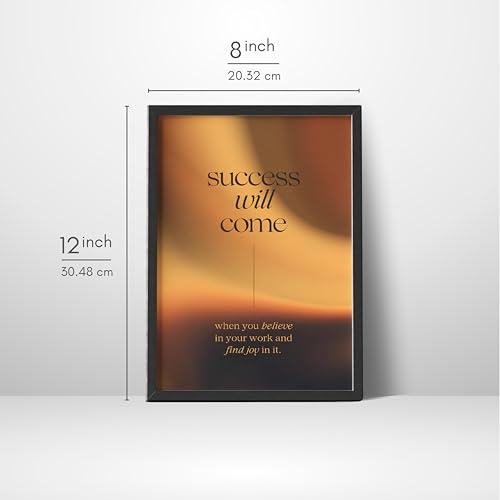 Image of Wall Framed Posters | 8x12 inch size | Motivational Quotes Posters |Motivational Photo Frame - inchSuccess Will Come inch Inspirational Wall Decor - Perfect for Office, Study Room, Bedroom, or Gift