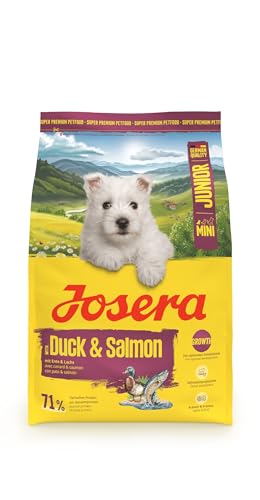 JOSERA Mini Junior Ente & Lachs (1 x 3 kg) | Premium Trockenfutter für wachsende Hunde bis 10 kg ab der 6. Woche | Welpenfutter zur optimalen Entwicklung | kleine Kroketten | glutenfrei |1er Pack
