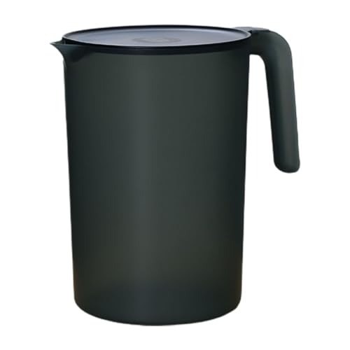 Dubbulon Pichet À Eau Plastique (Noir) - Grand Pichet D' Eau Froide Boissons Pichet | Pichet À Boisson avec Couvercle, Cruches d'eau Légères | Pichet 2 Litre, Pichet À Boisson avec Couvercle