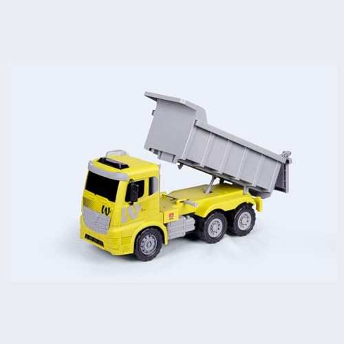 Image of ZOOBIE Heavy Duty Friction Powered 1:10 Jumbo Dumper Truck - Big Construction Tipper Toy for Kids, Durable & Non-Toxic with Storage Dump (Yellow)