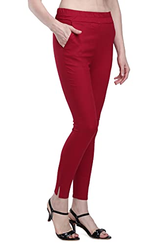 Image of Plus Size Slub Lycra Trouser Cigarette(Pencil) Pants Sizes(26 to 44)
