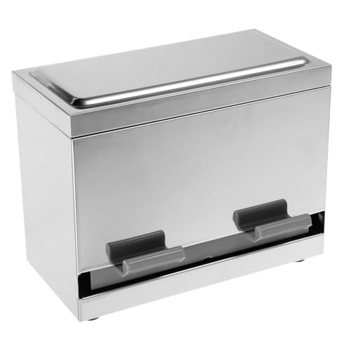 AUTSUPPL Elegant Stainless Steel Chopstick Box Straw Dispenser Counter Lid Straw Holder Multipurpose Storage for Restaurant