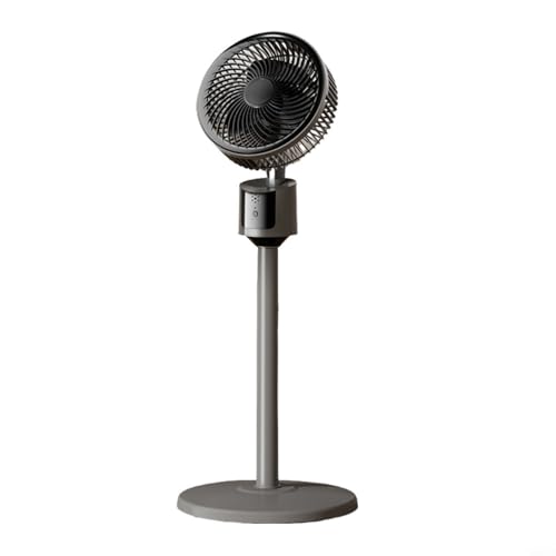 Aprilsunnyzone Ventilador de pedestal de altura ajustable Alimentado por USB 3 ajustes de velocidad de bajo ruido para uso en interiores (gris)