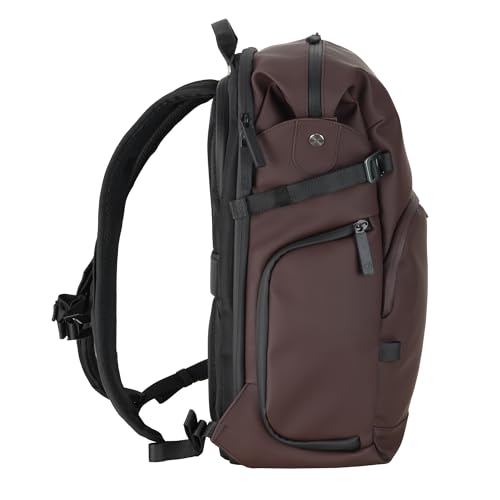 Image of VANGUARD VEO Lite B25L Camera & Everyday Backpack (Chocolate) - Fits Full-Frame Camera with 70-200mm Attached + 3-4 Lenses, 16 inch Laptop Storage, 3-Way Access, Convertible Daypack Design