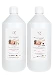 2x1L Aroma Massageöl Set Lemongras & Rose - für Massage, Physiotherapie, Wellness, Sport etc. in Pharma Qualität (2000ml, Lemongras & Rose)