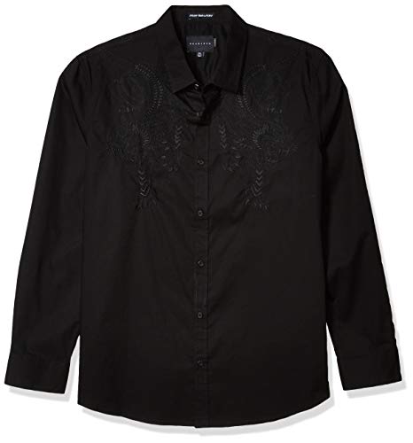 Sean John Men's Opulence Panther Long Sleeve Button Down Shirt, Jet Black, 4X-Large