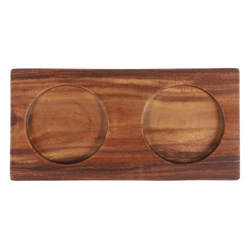 COLLBATH Bandeja de Madera para Molinillos de Sal y Pimienta Soporte para Condimentos Base Antideslizante para Cocina Decoración de Mesa Regalo Práctico para Hogar y Profesionales