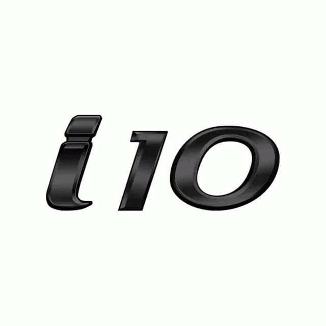 Emblema Adhesivo i10, Emblema i10, Insignia i10, Insignia Adhesiva i10, Apto para Maletero, Compatible con Hyundai, Aleación de Zinc, 80 mm x 40 mm, Negro Brillante