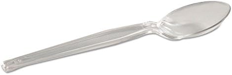 Georgia-Pacific Dixie - TH017 6" Heavy-Weight Polystyrene Plastic Teaspoon by GP PRO (Georgia-Pacific), Crystal, SH017 (Case of 1,000)