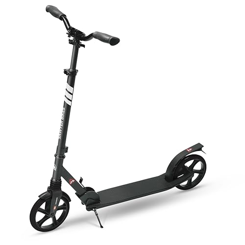 Sawyer Bikes - Patinete Ajustable con Suspensión - Niños +10 Años y Adultos (Negro)
