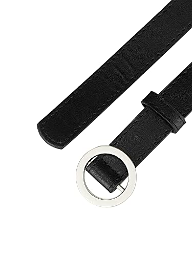Allegra K Women's Belts O Ring Metal Buckle Plus Size Thin Nonporous Waist Belt for Jeans Dress 0.9 Inches Width2