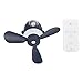 Lámpara de Ventilador de Techo, Forma de Avión con Control Remoto, Mini Ventilador de Luz de Techo de bajo Ruido, Aspas Extraíbles Seguras para Dormitorio(Azul)