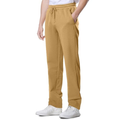 ALAVIKING Mens Sweatpants Antistatic Fabric Athletic Pants with Pockets Lounge Open Bottom Pants Fleece Sweatpants for Men