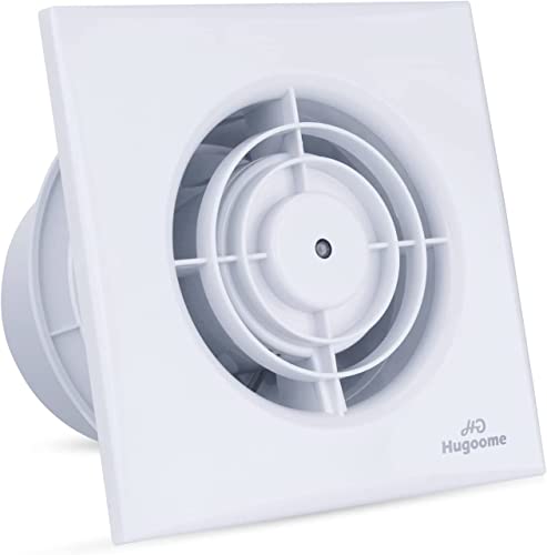 Extractor de aire 100 mm 12 W 130 m³/h con válvula antirretorno, montaje en ventana y pared Ventilador para cocina, baño, invernadero, garaje -4 pulgadas Cover