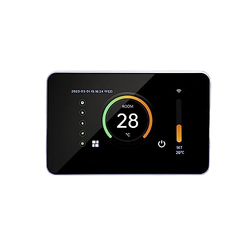Termostato Inteligente, Termorregulador de hogar inteligente LCD Tuya de 4,3 ', termostato de suelo cálido for controlador de temperatura de calefacción eléctrica, caldera de Gas ,para el hogar(Black